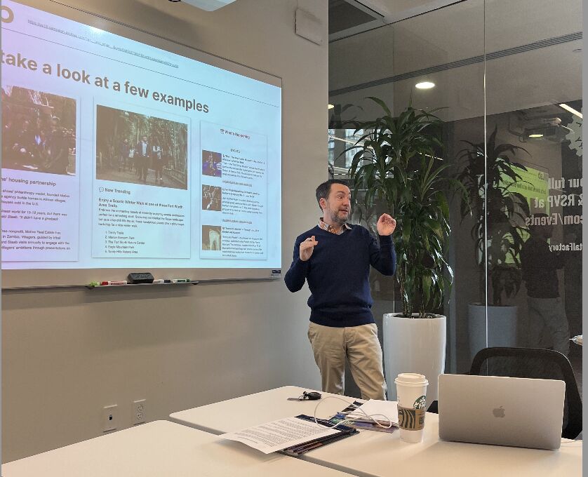 Image of David Arkin speaking to partners